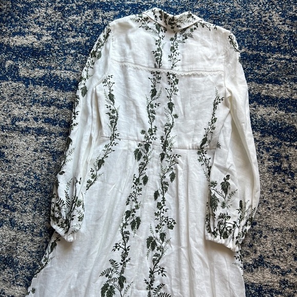 Erdem Women's White Kendrick Pintucked Floral-print Linen Midi Dress - Picture 12 of 15